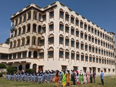 Modern School Building equipped with all amenities and laboratories for different streams